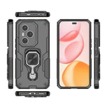 WANLONFENG For Honor 400 Pro 5G (Global) Phone Case  PC TPU Back Cover Kickstand with Tempered Glass