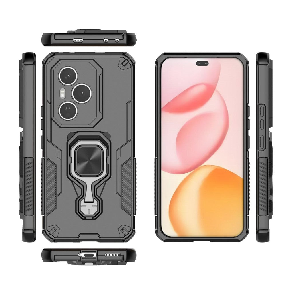 WANLONFENG For Honor 400 Pro 5G (Global) Phone Case  PC TPU Back Cover Kickstand with Tempered Glass