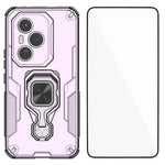WANLONFENG For Honor 400 Pro 5G (Global) Phone Case  PC TPU Back Cover Kickstand with Tempered Glass