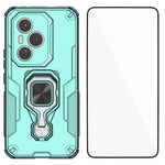 WANLONFENG For Honor 400 Pro 5G (Global) Phone Case  PC TPU Back Cover Kickstand with Tempered Glass