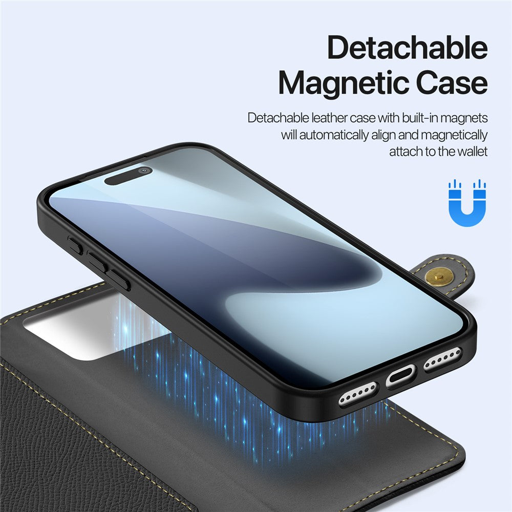 DUX DUCIS For iPhone 17 Pro Max Case  Lawa Series Detachable Magnetic Cowhide Leather Cover Zipper Wallet