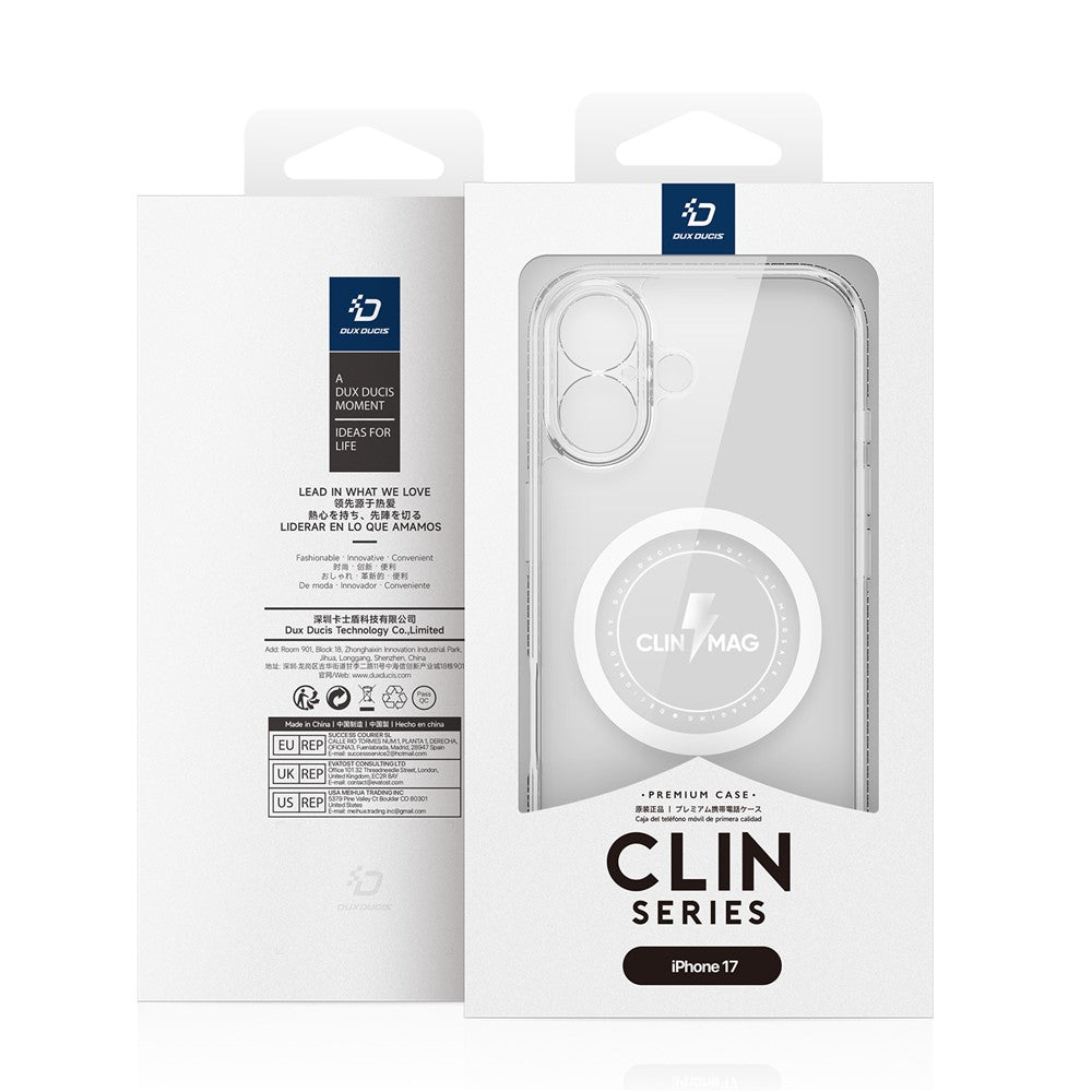 DUX DUCIS Til iPhone 17 Bagcover Clin Series Klart Telefoncover Kompatibelt med MagSafe