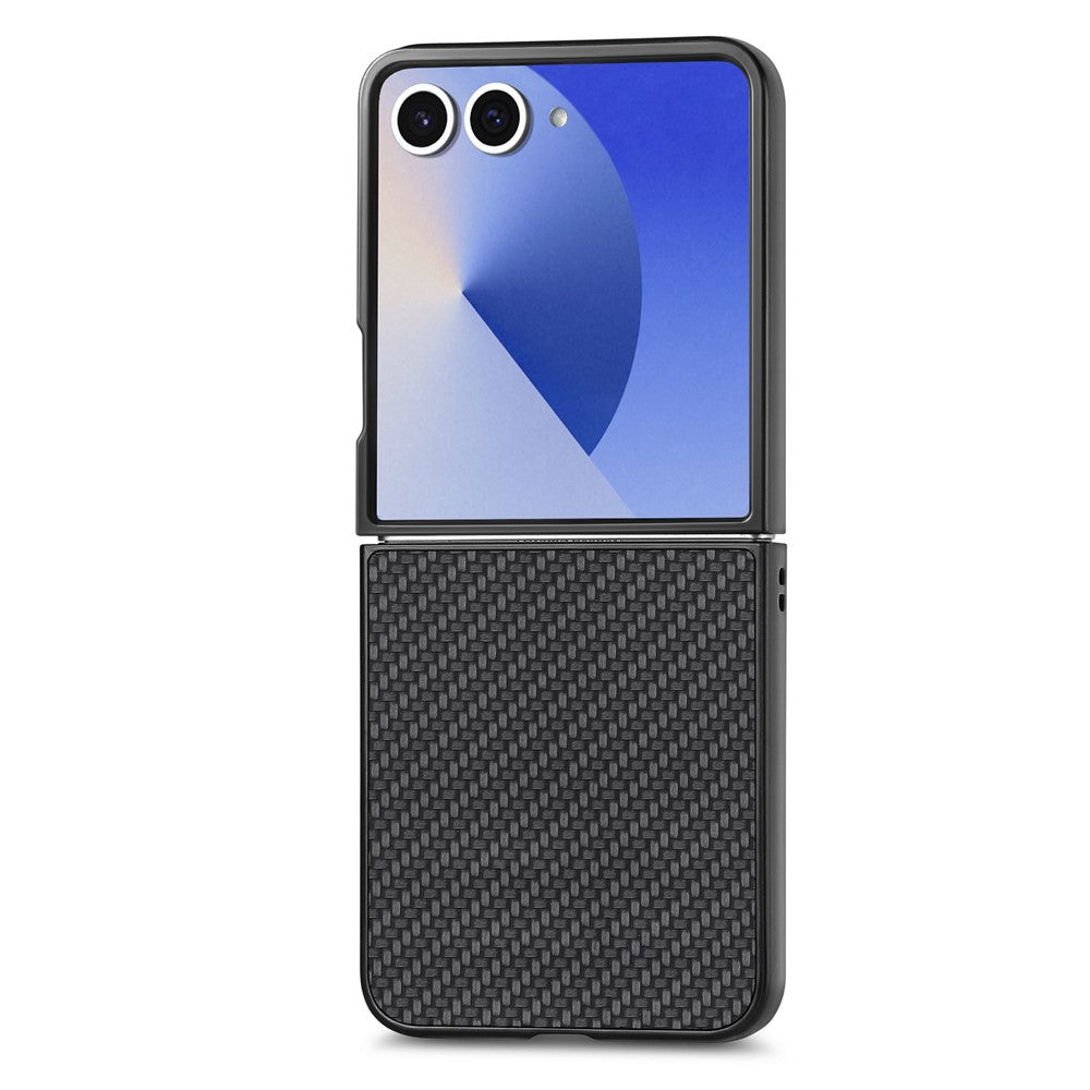 For Samsung Galaxy Z Flip7 5G Case Carbon Fiber Texture PU+PC+TPU Phone Back Cover
