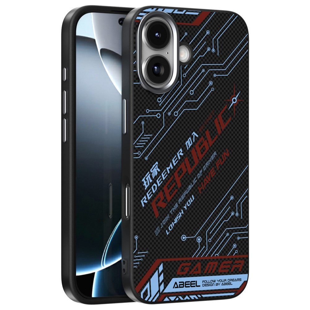 ABEEL For iPhone 17 Case Compatible with MagSafe Micro-Embossing 6D Printed PC TPU Aluminum Alloy Leather Phone Cover