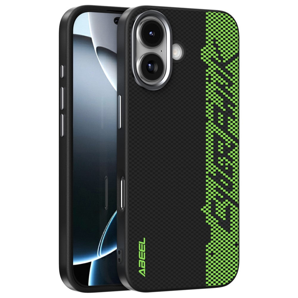 ABEEL For iPhone 17 Case Compatible with MagSafe Micro-Embossing 6D Printed PC TPU Aluminum Alloy Leather Phone Cover