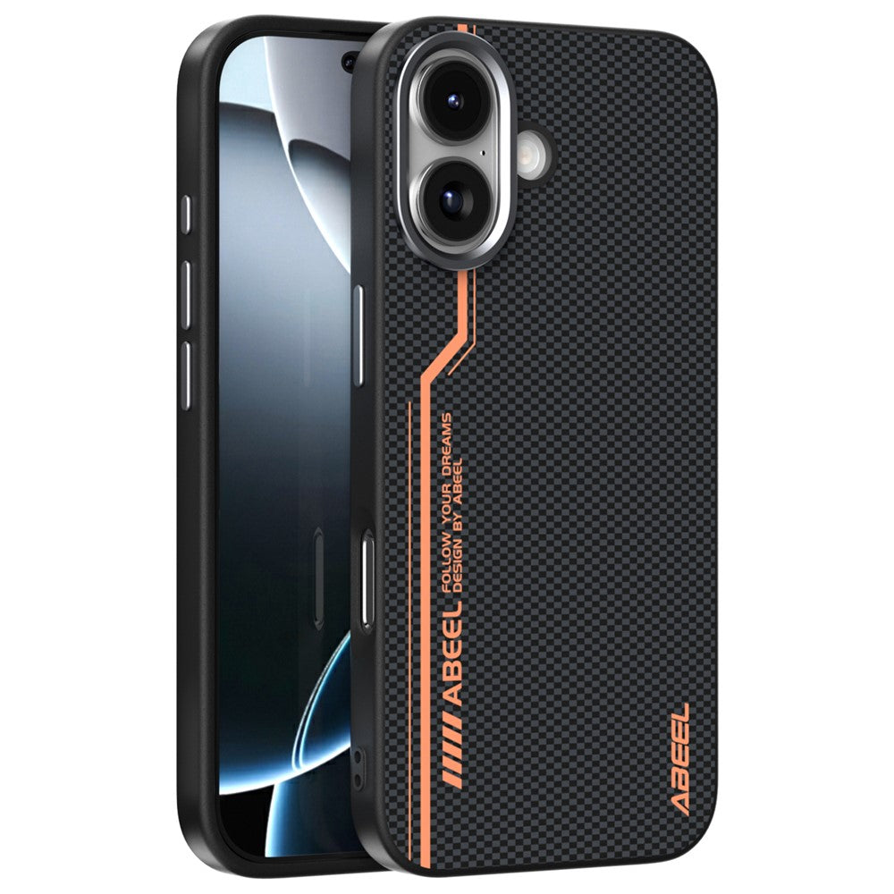 ABEEL For iPhone 17 Case Compatible with MagSafe Micro-Embossing 6D Printed PC TPU Aluminum Alloy Leather Phone Cover