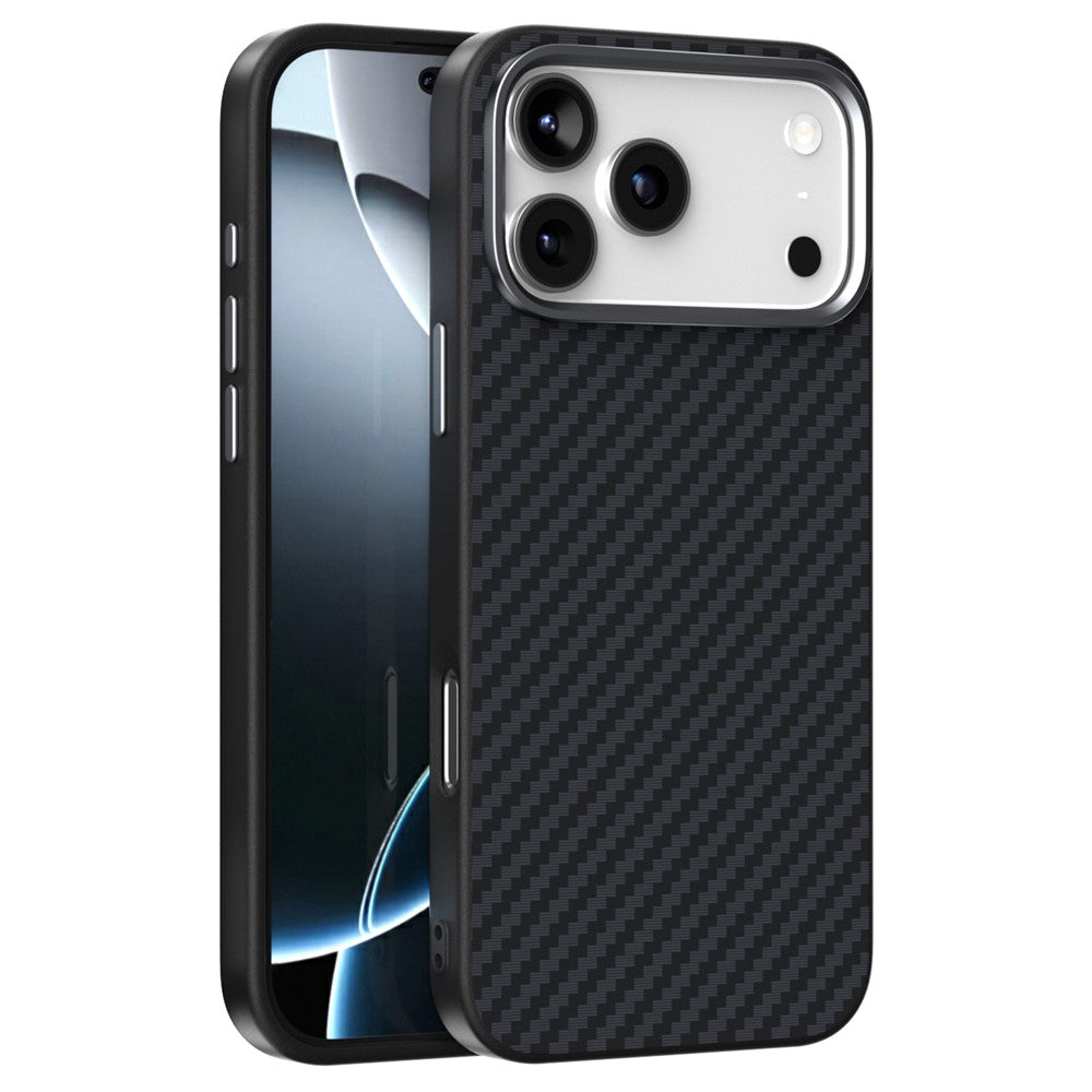 ABEEL Cover til iPhone 18 Pro / 17 Pro kompatibel med MagSafe, bagcover med kulfibertekstur