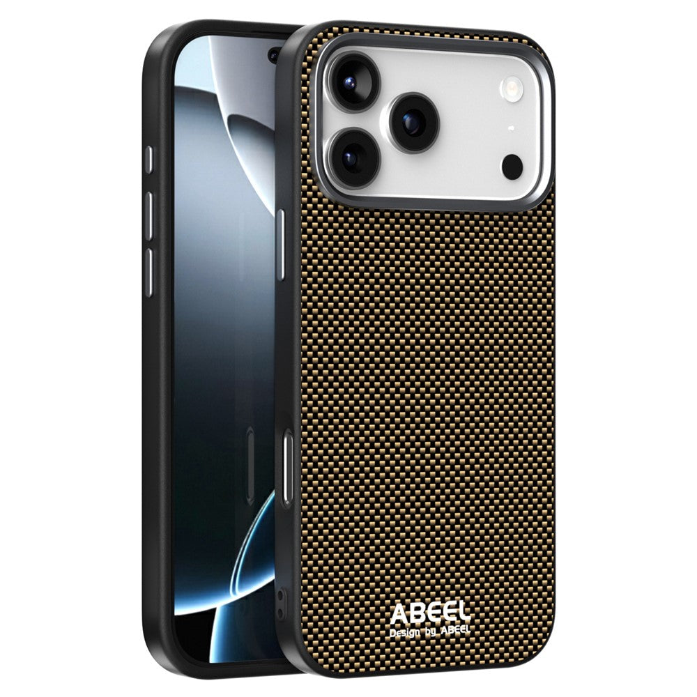 ABEEL For iPhone 18 Pro / 17 Pro Case Compatible with MagSafe Printed PC TPU Aluminum Alloy Leather Phone Cover