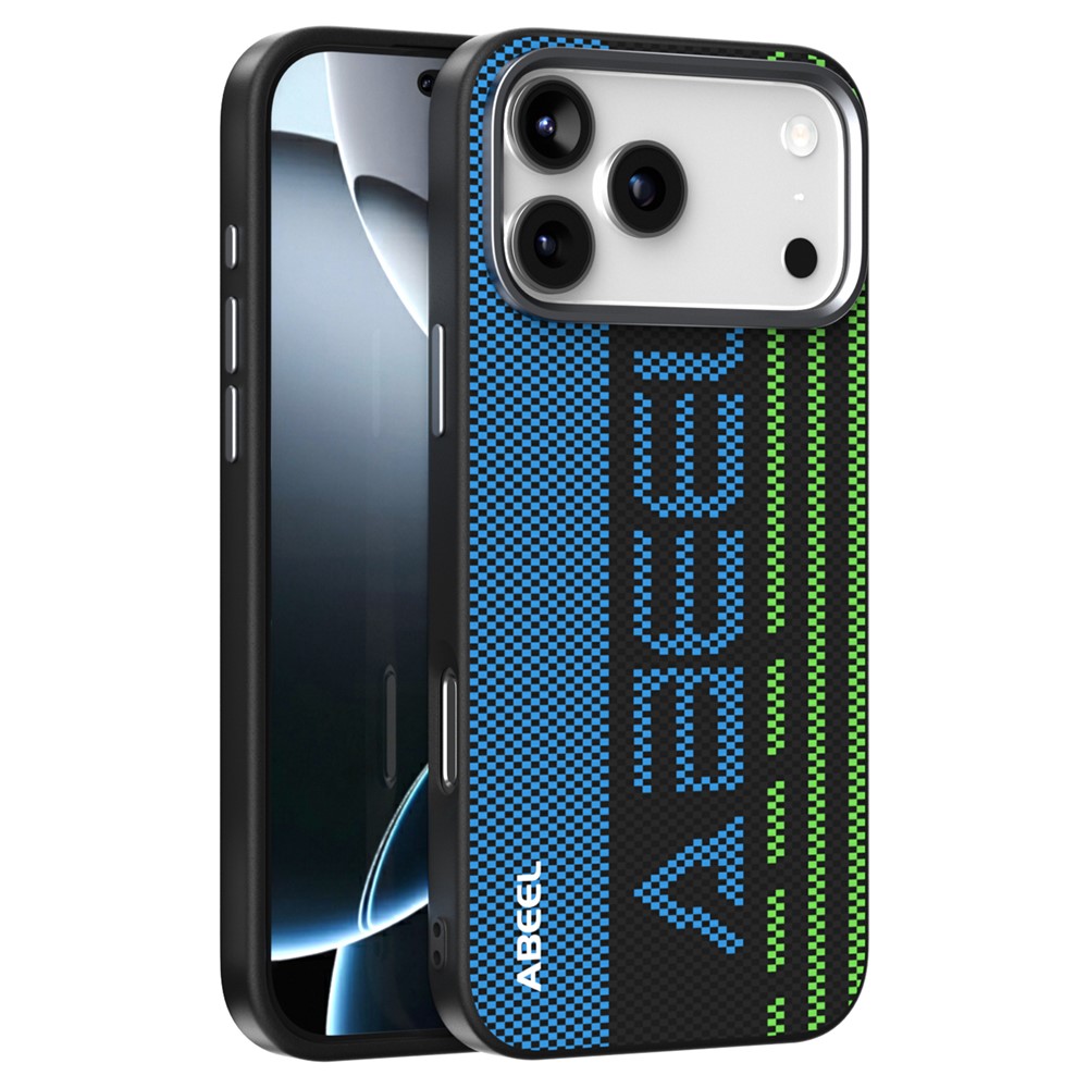 ABEEL For iPhone 18 Pro Max / 17 Pro Max Case Compatible with MagSafe Micro-Embossing 6D Printed PC TPU Aluminum Alloy Leather Phone Cover