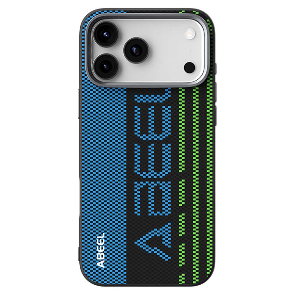 ABEEL For iPhone 18 Pro Max / 17 Pro Max Case Compatible with MagSafe Micro-Embossing 6D Printed PC TPU Aluminum Alloy Leather Phone Cover