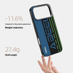 ABEEL For iPhone 18 Pro Max / 17 Pro Max Case Compatible with MagSafe Micro-Embossing 6D Printed PC TPU Aluminum Alloy Leather Phone Cover