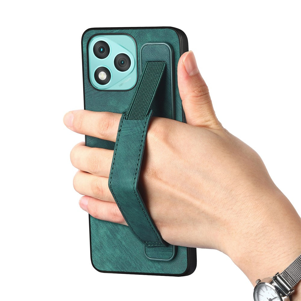 For Honor 400 Lite 5G etui med håndledsrem, støttefunktion, læder + TPU telefoncover
