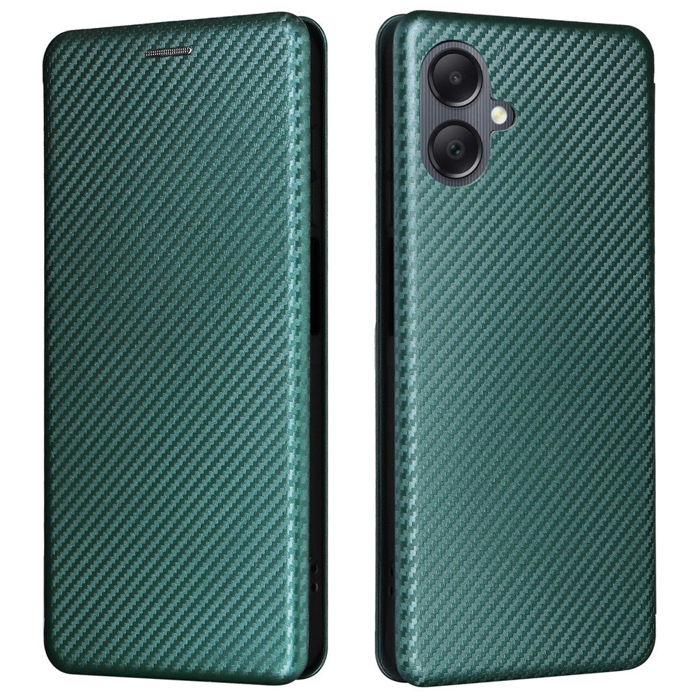 Til Samsung Galaxy A08 5G / A08 4G / A07 5G / A07 4G Cover, kulfiber-tekstur, stødsikkert PU-læder telefoncover