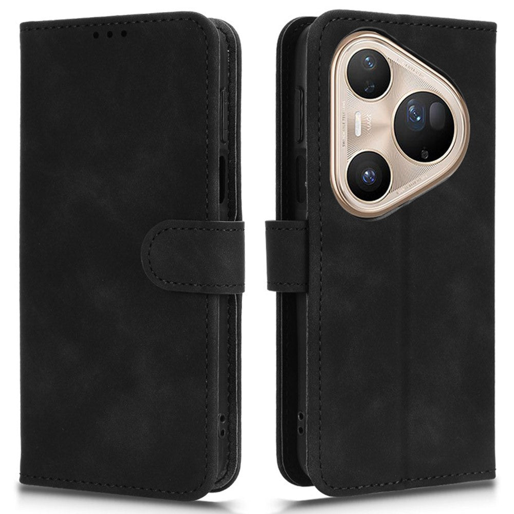 Läderfodral till Huawei Pura 80 Ultra, stötsäkert plånboksfodral med fällbart mönster.
