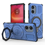 For Motorola Edge 50 Fusion 5G Magnetic Case Rotating Metal Kickstand PC + TPU Phone Back Cover