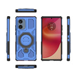 For Motorola Edge 50 Fusion 5G Magnetic Case Rotating Metal Kickstand PC + TPU Phone Back Cover