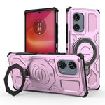 For Motorola Edge 50 Fusion 5G Magnetic Case Rotating Metal Kickstand PC + TPU Phone Back Cover