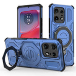 For Motorola Edge 50 Pro 5G Magnetic Case Rotating Metal Kickstand PC + TPU Phone Back Cover