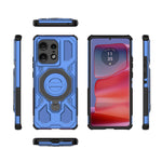 For Motorola Edge 50 Pro 5G Magnetic Case Rotating Metal Kickstand PC + TPU Phone Back Cover