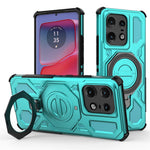 For Motorola Edge 50 Pro 5G Magnetic Case Rotating Metal Kickstand PC + TPU Phone Back Cover