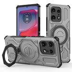 For Motorola Edge 50 Pro 5G Magnetic Case Rotating Metal Kickstand PC + TPU Phone Back Cover