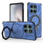 For Motorola Edge 60 Fusion 5G Magnetic Case Rotating Metal Kickstand PC + TPU Phone Back Cover
