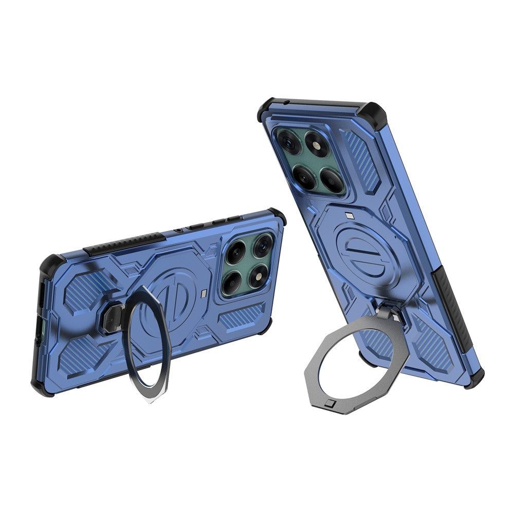 For Motorola Edge 60 Fusion 5G Magnetic Case Rotating Metal Kickstand PC + TPU Phone Back Cover