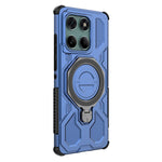 For Motorola Edge 60 Fusion 5G Magnetic Case Rotating Metal Kickstand PC + TPU Phone Back Cover