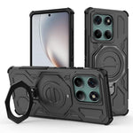 For Motorola Edge 60 Fusion 5G Magnetic Case Rotating Metal Kickstand PC + TPU Phone Back Cover