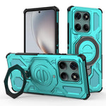 For Motorola Edge 60 Fusion 5G Magnetic Case Rotating Metal Kickstand PC + TPU Phone Back Cover
