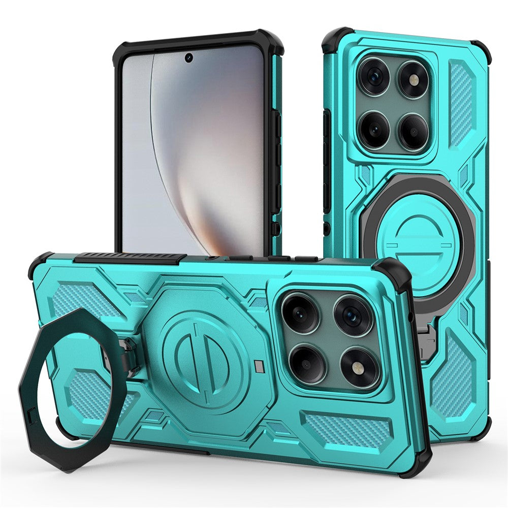 For Motorola Edge 60 Fusion 5G Magnetic Case Rotating Metal Kickstand PC + TPU Phone Back Cover