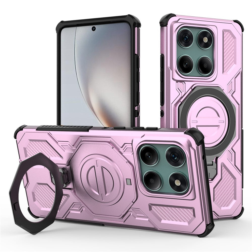 For Motorola Edge 60 Fusion 5G Magnetic Case Rotating Metal Kickstand PC + TPU Phone Back Cover