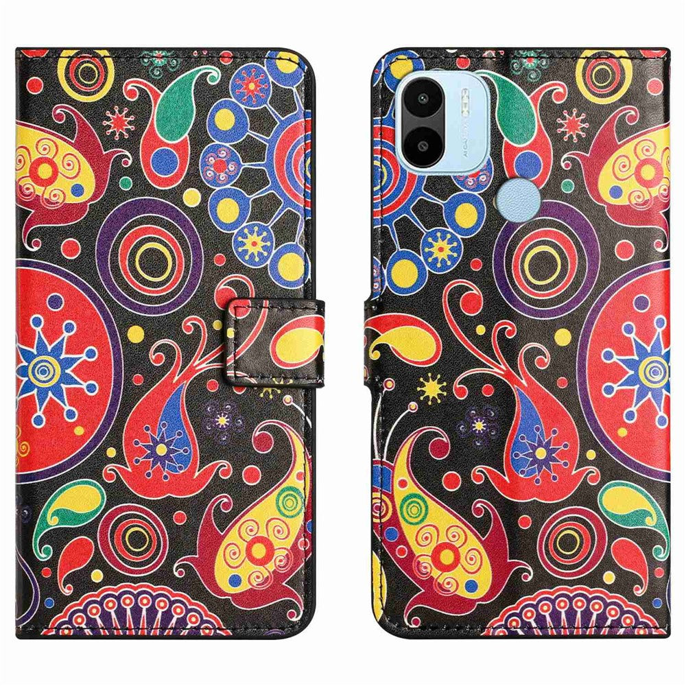 Xiaomi Redmi A1 4G / A2 4G Mönstertryck PU-lädermobilskal Flip Stand Magnetisk stängning Stötsäkert Plånboksfodral