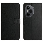 For Honor 400 Pro 5G (Global) Cover PU-læderpung Telefoncover Litchi-tekstur, Sort