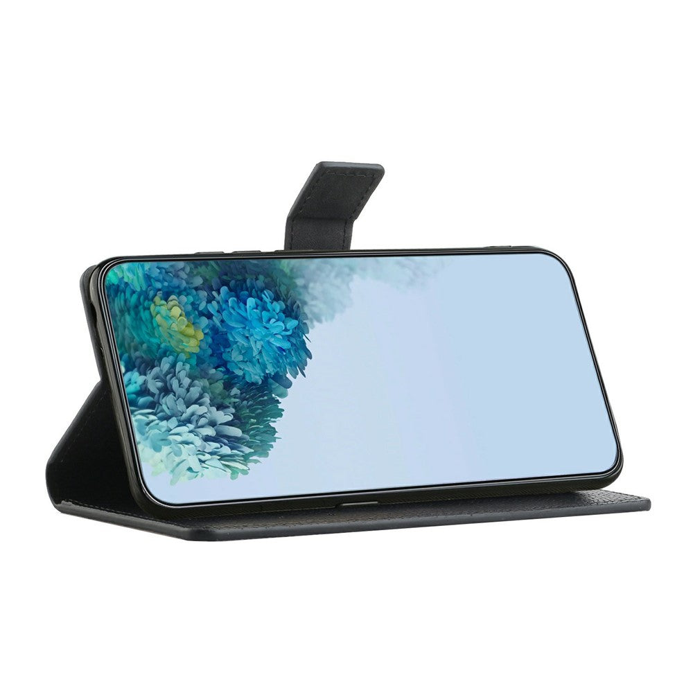 For Honor 400 Pro 5G (Global) Cover PU-læderpung Telefoncover Litchi-tekstur, Sort