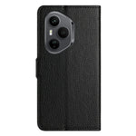 For Honor 400 Pro 5G (Global) Cover PU-læderpung Telefoncover Litchi-tekstur, Sort