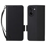 OnePlus Nord CE5 5G / Ace 5 Racing 5G-skal med handledsrem, plånboksfodral i PU-läder i litchi-textur