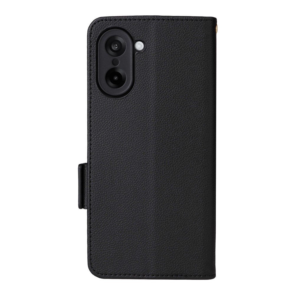 OnePlus Nord CE5 5G / Ace 5 Racing 5G-skal med handledsrem, plånboksfodral i PU-läder i litchi-textur