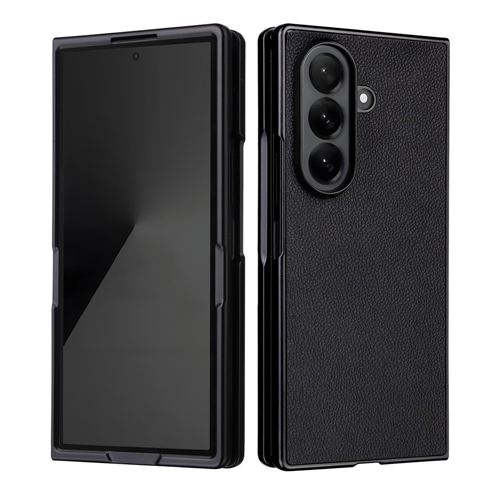 For Samsung Galaxy Z Fold7 5G Case Litchi Texture Leather + Hard PC Phone Cover