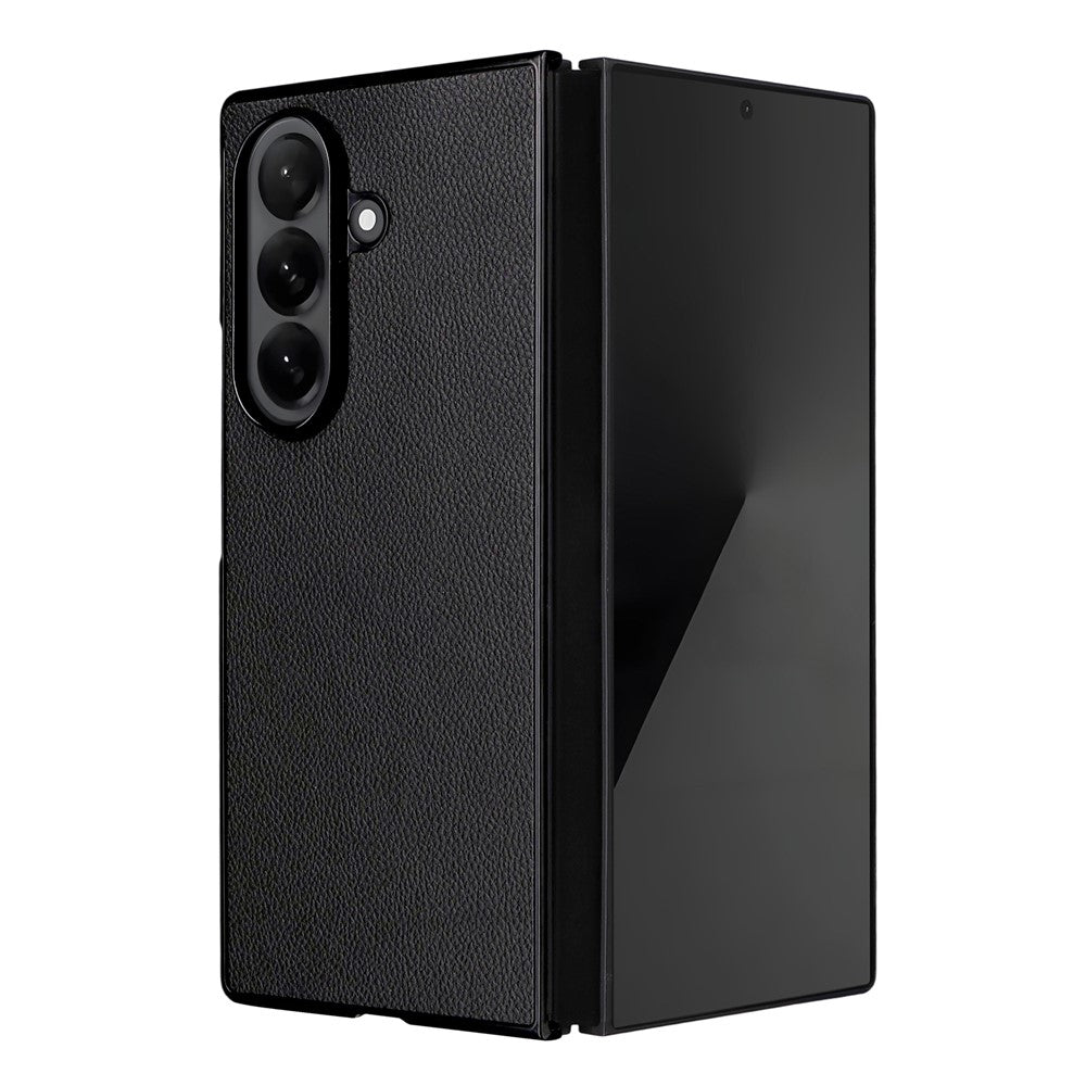 For Samsung Galaxy Z Fold7 5G Case Litchi Texture Leather + Hard PC Phone Cover