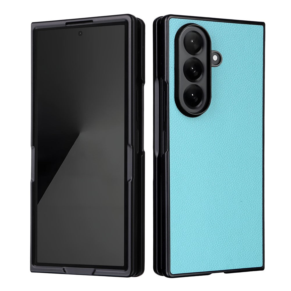 For Samsung Galaxy Z Fold7 5G Case Litchi Texture Leather + Hard PC Phone Cover