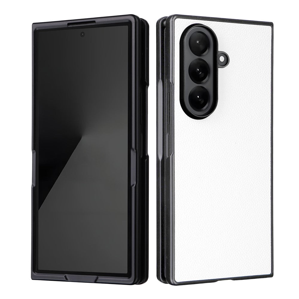 For Samsung Galaxy Z Fold7 5G Case Litchi Texture Leather + Hard PC Phone Cover