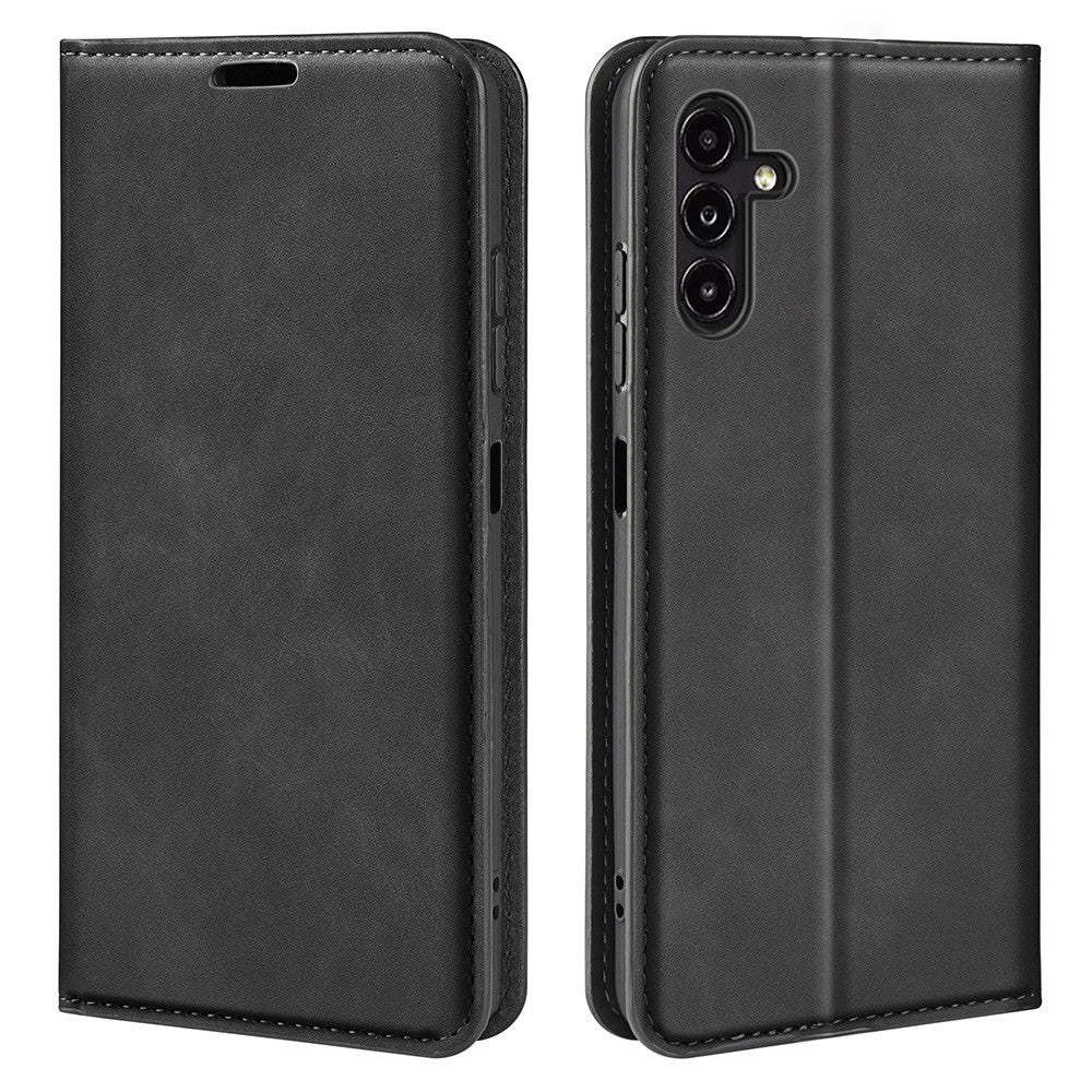 Stødsikkert foldbart mobilcover til Samsung Galaxy A14 5G / 4G, hudvenligt PU-læder, magnetisk, selvabsorberende mobilcover med tegnebogsstativ