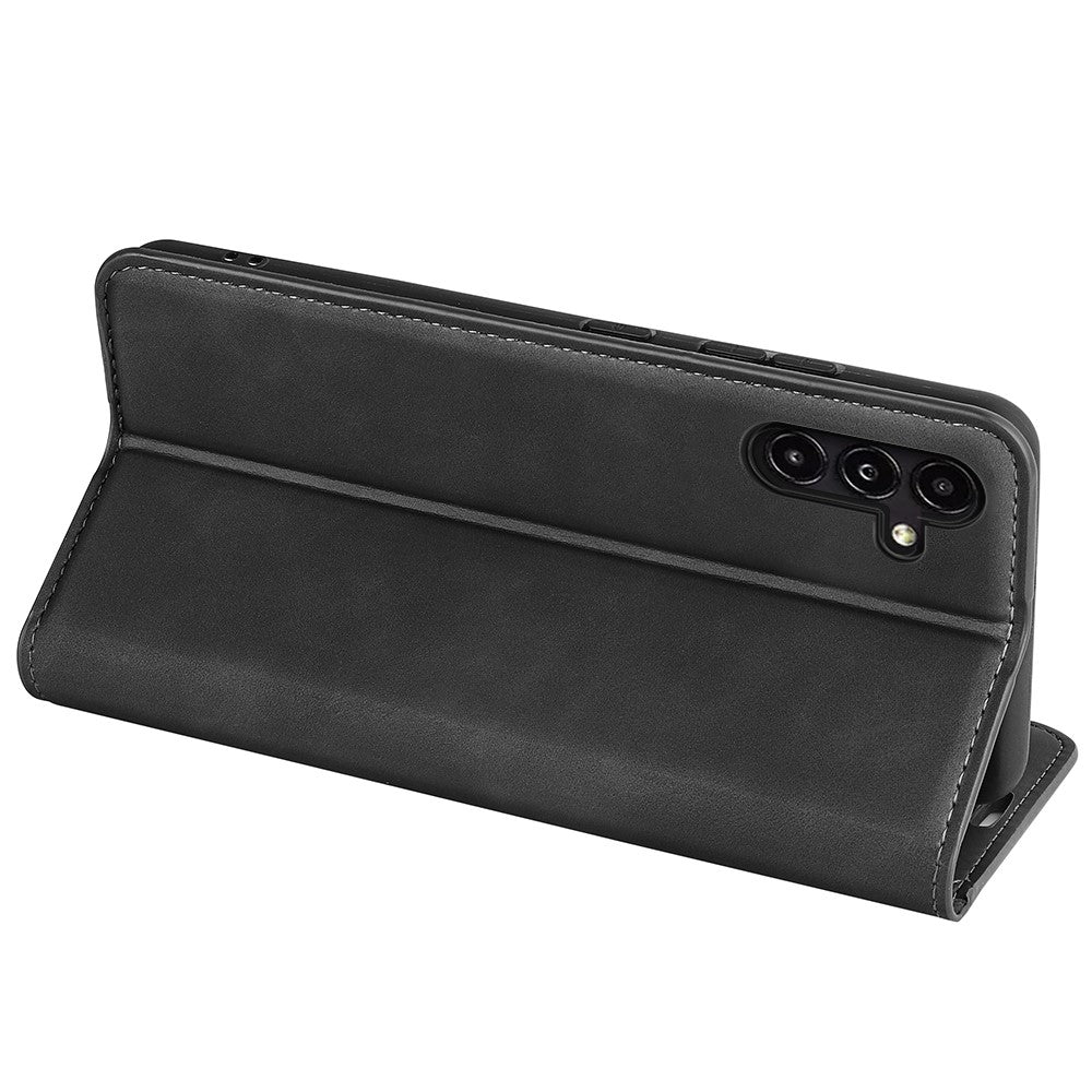 Stødsikkert foldbart mobilcover til Samsung Galaxy A14 5G / 4G, hudvenligt PU-læder, magnetisk, selvabsorberende mobilcover med tegnebogsstativ
