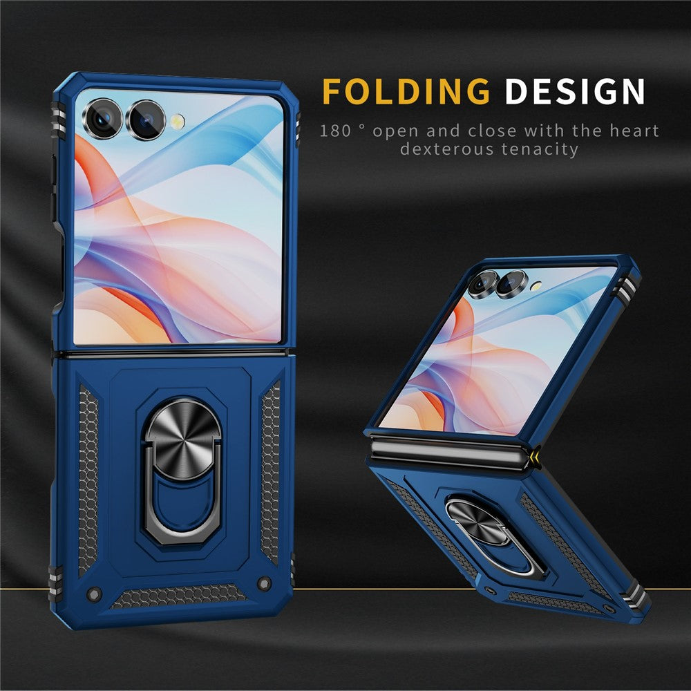 For Samsung Galaxy Z Flip7 5G Case TPU + PC Phone Cover with Ring Kickstand Drop Protection