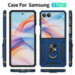 For Samsung Galaxy Z Flip7 5G Case TPU + PC Phone Cover with Ring Kickstand Drop Protection