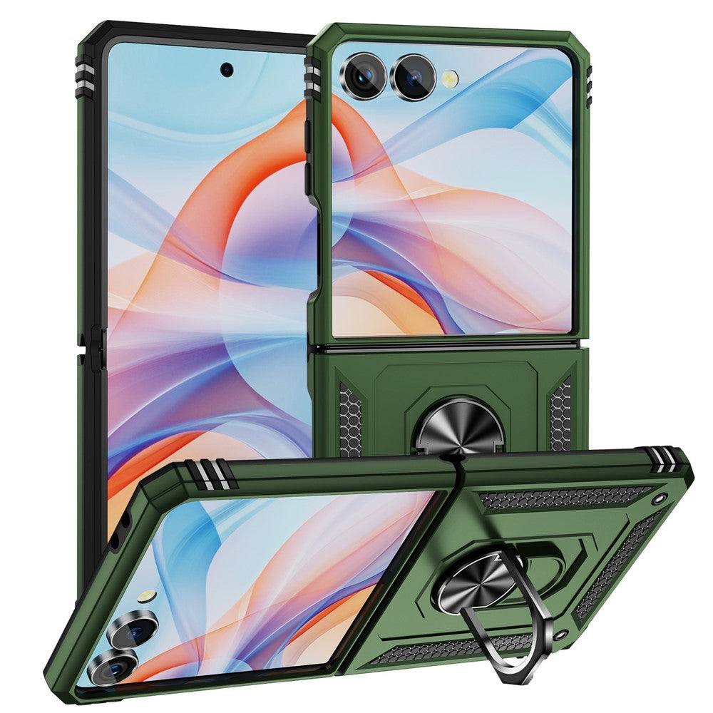 For Samsung Galaxy Z Flip7 5G Case TPU + PC Phone Cover with Ring Kickstand Drop Protection