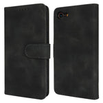 Pung-etui til iPhone SE (2022) / (2020) / 8 / 7 Dobbeltfoldet kant Skin Touch PU-læder flip telefoncover