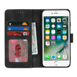 Pung-etui til iPhone SE (2022) / (2020) / 8 / 7 Dobbeltfoldet kant Skin Touch PU-læder flip telefoncover