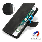 Pung-etui til iPhone SE (2022) / (2020) / 8 / 7 Dobbeltfoldet kant Skin Touch PU-læder flip telefoncover